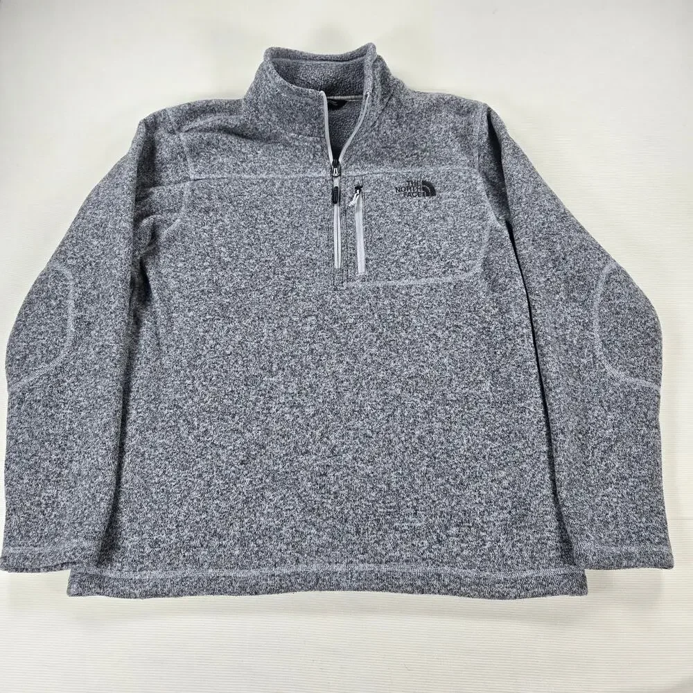 The North Face Gordon Lyon's 1/4 Zip‎ Fleece Gray Long Sleeve Sweater Size Large